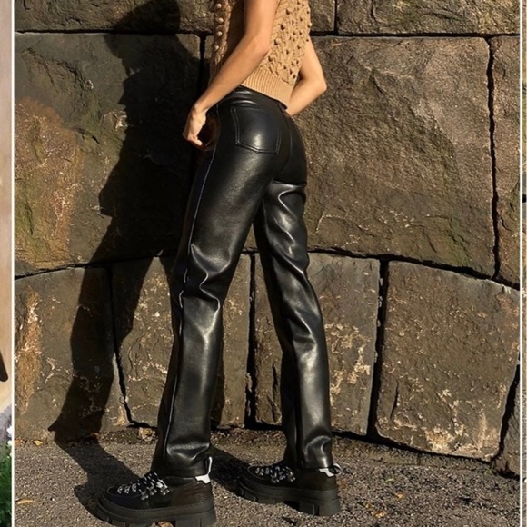 Wilfred Aritzia 2 Melina Black Vegan Leather Pants - Picture 3 of 13